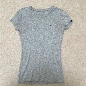 Tommy Hilfiger Women's Light Grey Hip Length Tshirt